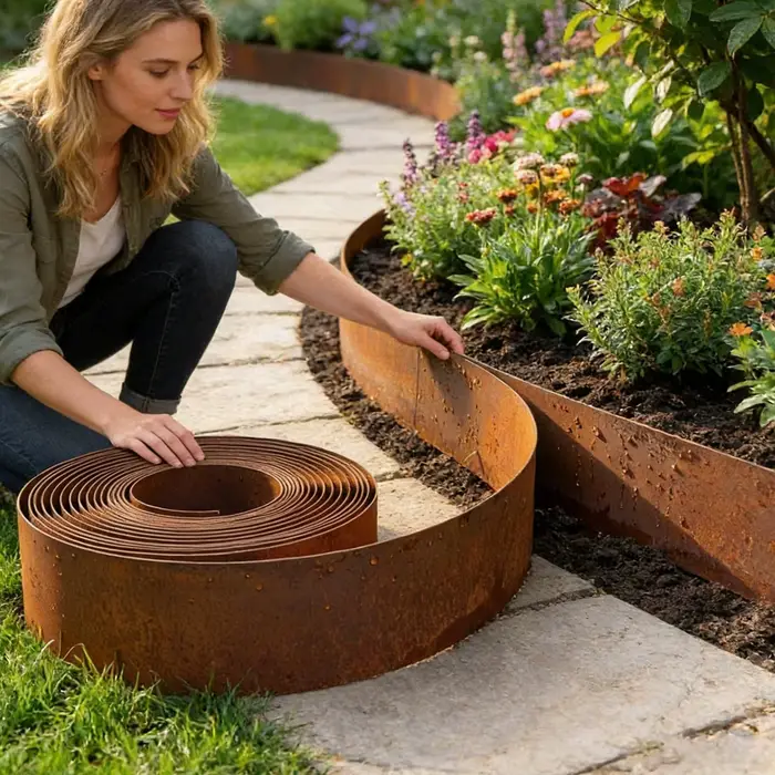 Bordure de jardin en acier résistant aux intempéries