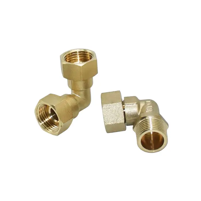 Connexion coudée en laiton 1/2 ", connecteur de tuyau d'eau fileté en métal et cuivre à 90 degrés, a