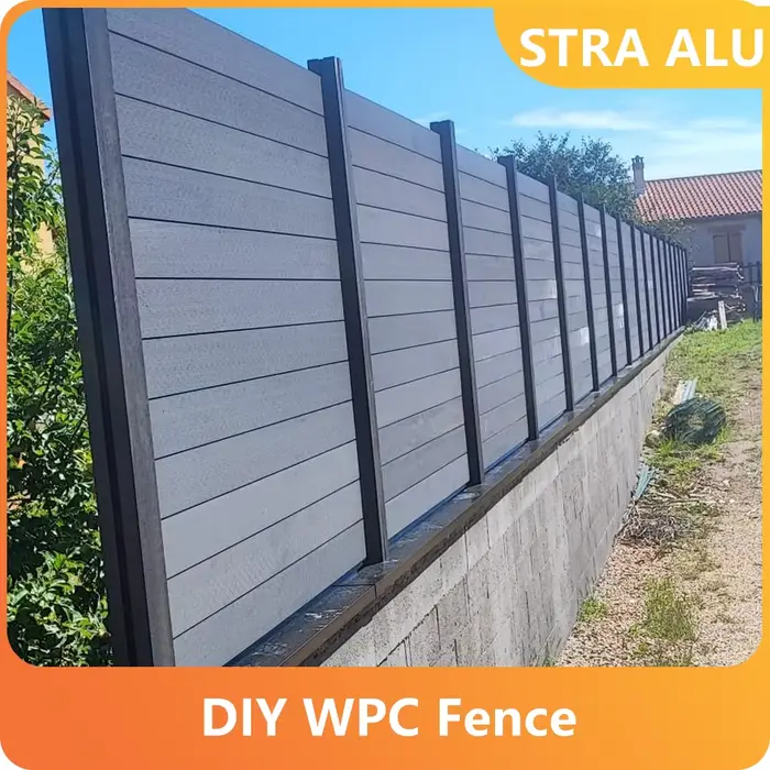 Panneau de clôture WPC de confidentialité 12 mm, résistant aux UV et aux termites, système de verrou
