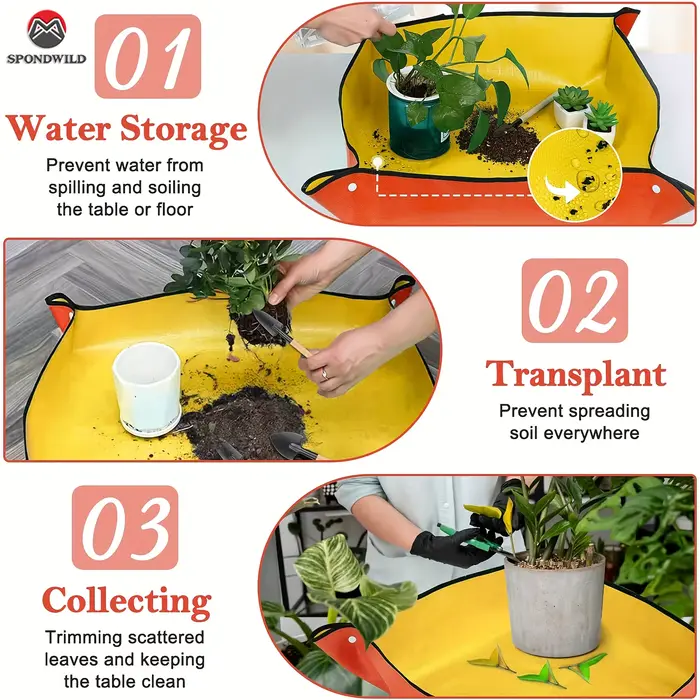 Ensemble de tapis de plantation pliables et imperméables, tapis de rempotage réutilisable pour pots 