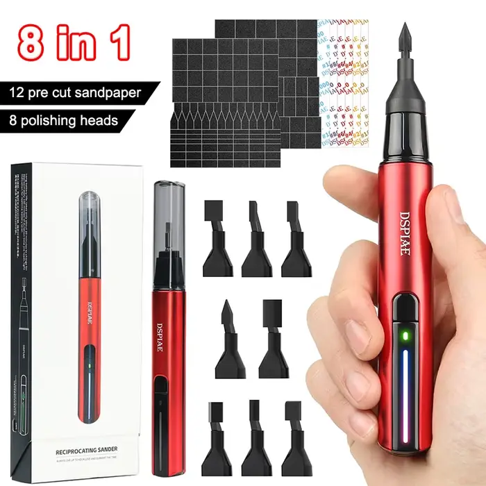 DSPIAE ES-A DIY Ponceuse Alternative Électrique Stylo De Meulage Modèle En Plastique Têtes De Ponçag