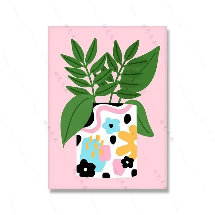 Bouquet grec de plantes en pot, citron, tournesol, vase à fleurs, art mural, impression minimaliste,