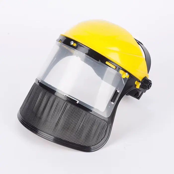 Coupe gazon de jardin, casque de sécurité, chapeau avec masque complet en maille pour débroussailleu