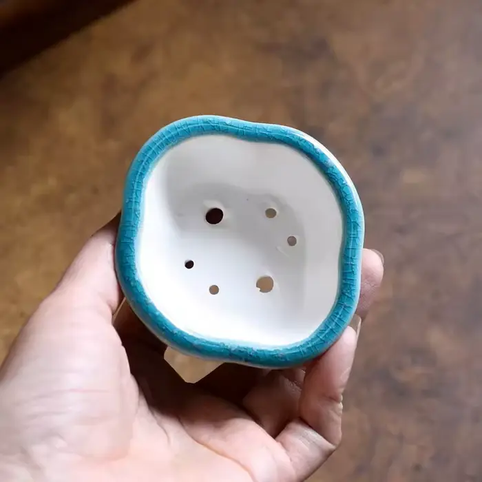Pot à bonsaï en forme de bégonia vitrée en porcelaine, petit Vase, couleur de transmutation du four 