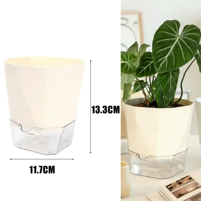 1/3 pots auto-arrosants pour plantes, empêchant la sécheresse des plantes, pot de fleurs en plastiqu