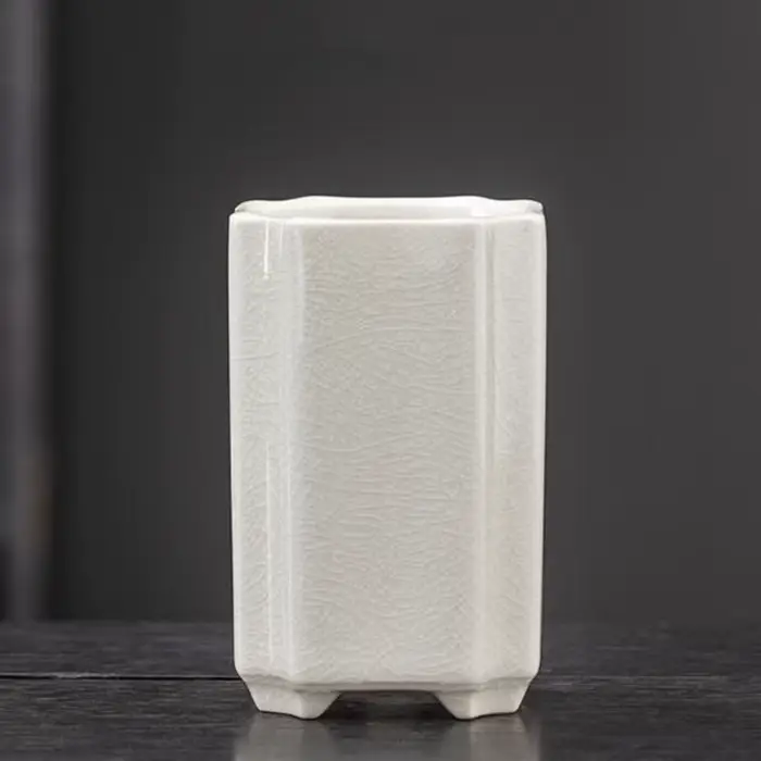 Pot de fleurs carré en porcelaine, orchidée émaillée céladon, Vase à bonsaï, Pot de plantes, artisan