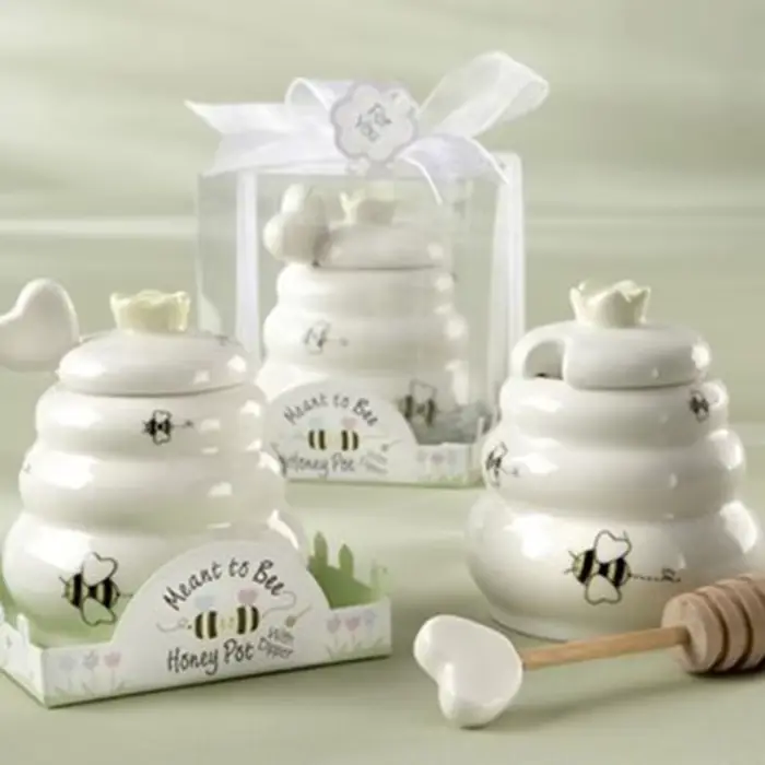 MEANT TO BEE-Ensemble de pots à miel en céramique avec louche à miel dans une boîte à faveurs