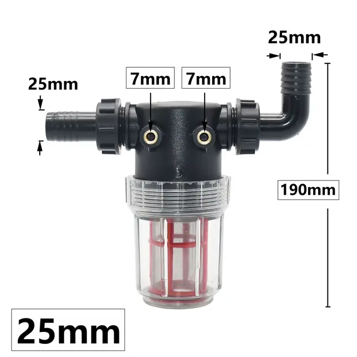 Filtre à eau pour pulvérisateur, 60 mailles, 19mm, 25mm, barbe, connexion à l'd'argile du jardin, po