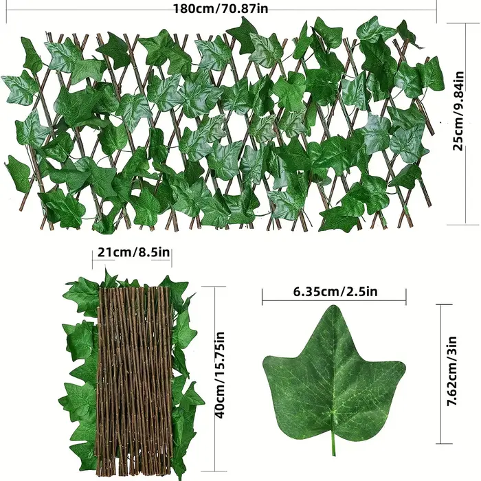 Fausse Clôture Télescopique en Bois pour Décoration de Jardin