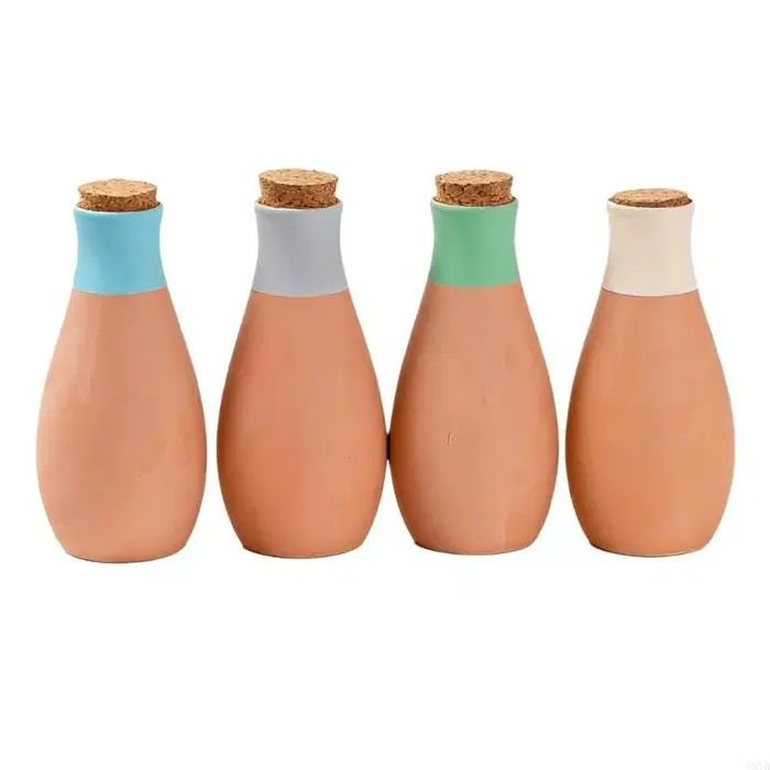 Pack 4 Pots d'arrosage automatique en argile rouge, système d'irrigation des fleurs, outil jardin, u