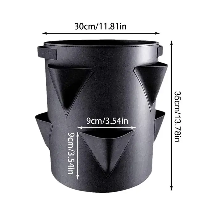 Sac de plantation de fraises de 7 gallons avec 6 poches latérales, sacs de culture portables pour to