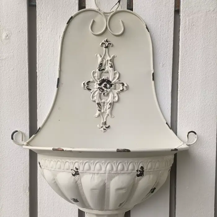 Pot de fleur français semi-cercle, support mural pour plantes, Vintage, vieux jardinière, ornements
