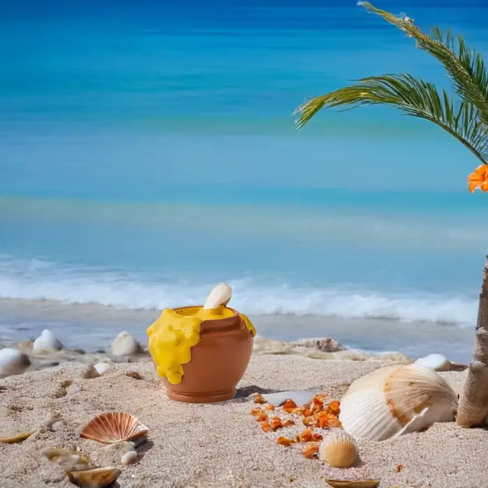 6 mini-pots à miel réalistes en résine pour la décoration de micro-paysages
