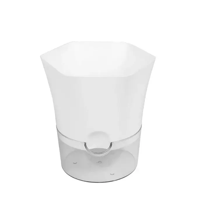 Pot de Fleurs Hydroponique en Plastique à Double Couche, Transparent, avec Corde en Coton et Port d'