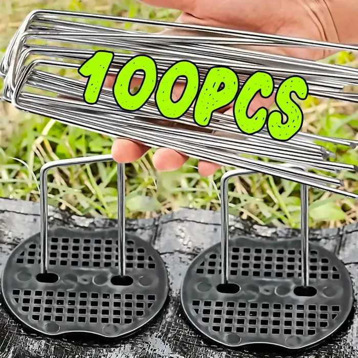 Piquets de jardin en acier galvanisé en forme de U avec joints d'étanchéité, pour aménagement paysag