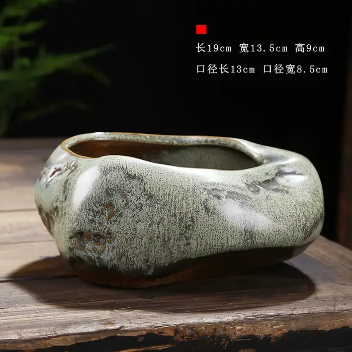 Pot de fleur en céramique rétro, ustensiles en pot de bambou, pastorale chinoise, bureau créatif, ma