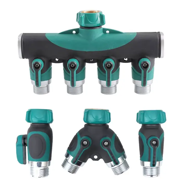 Séparateur de robinet de séparateur de tuyau d'arrosage robuste à 1-2-4 voies, adaptateur de séparat