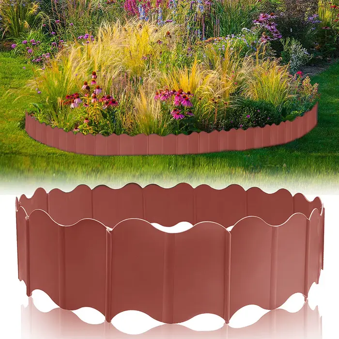 Barrière de jardin fixe 15x14cm, bordure de jardin en plastique, bordure de paysage, Kit de bord de 