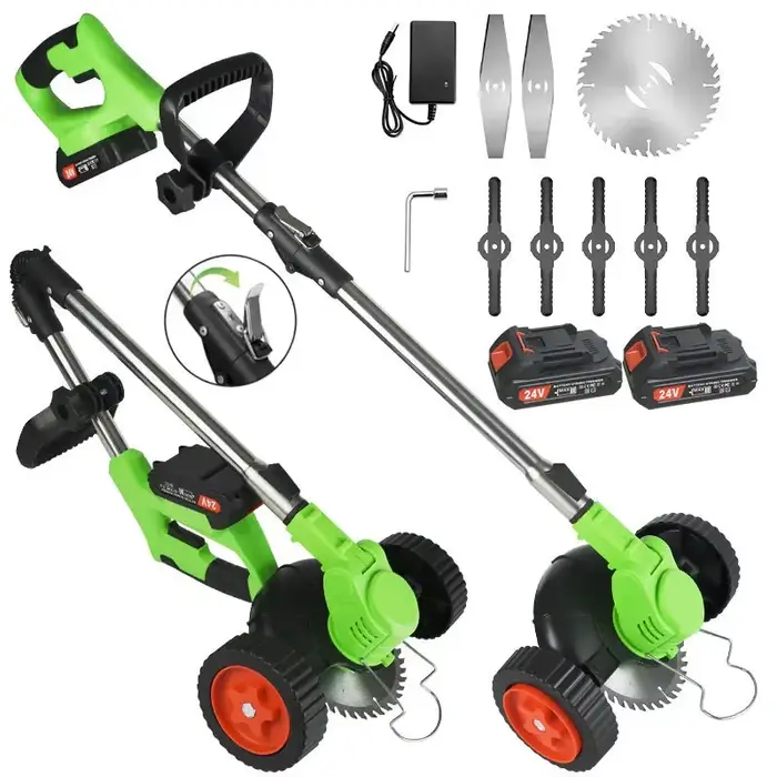 Tondeuse à gazon électrique à batterie lithium, pliable, coupe-herbe rechargeable, tondeuse de jardin légère