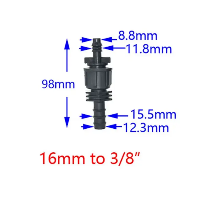 Tuyau d'arrosage 25mm à 16mm à 20mm, connecteur à barbe réducteur 1 "à 1/2 à 3/4 PE, connecteur de t