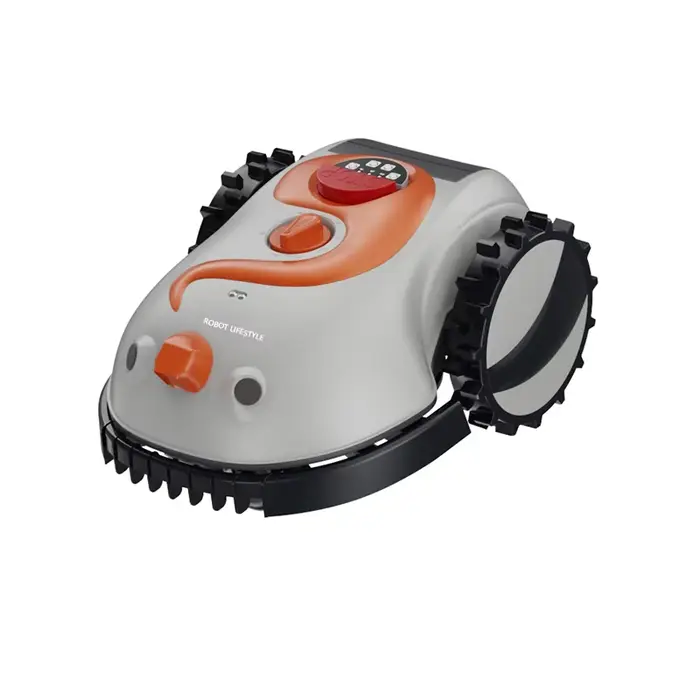 Robot tondeuse à gazon sans fil avec capteur visuel, batterie amovible 4.0Ah, sans fil de délimitati