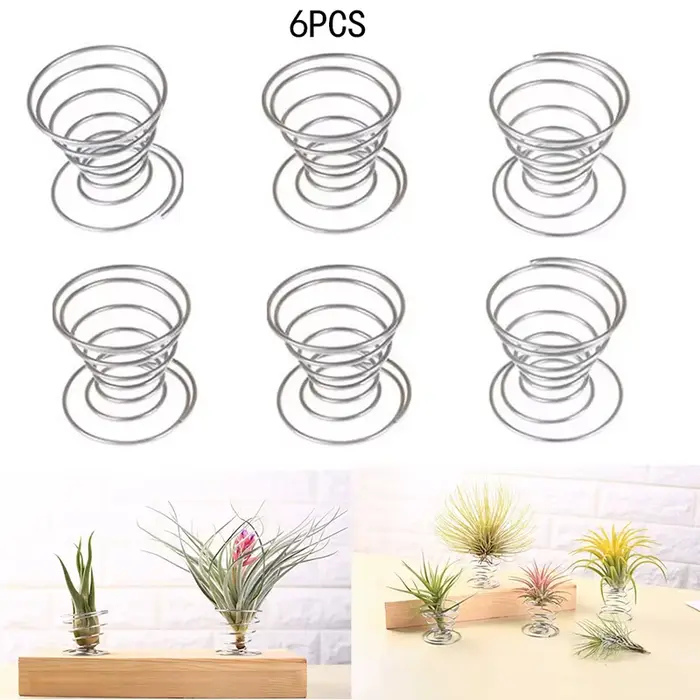 Pot de fleurs en acier inoxydable, conteneur pour plantes à air, support pour fraises et andsia, 6 p