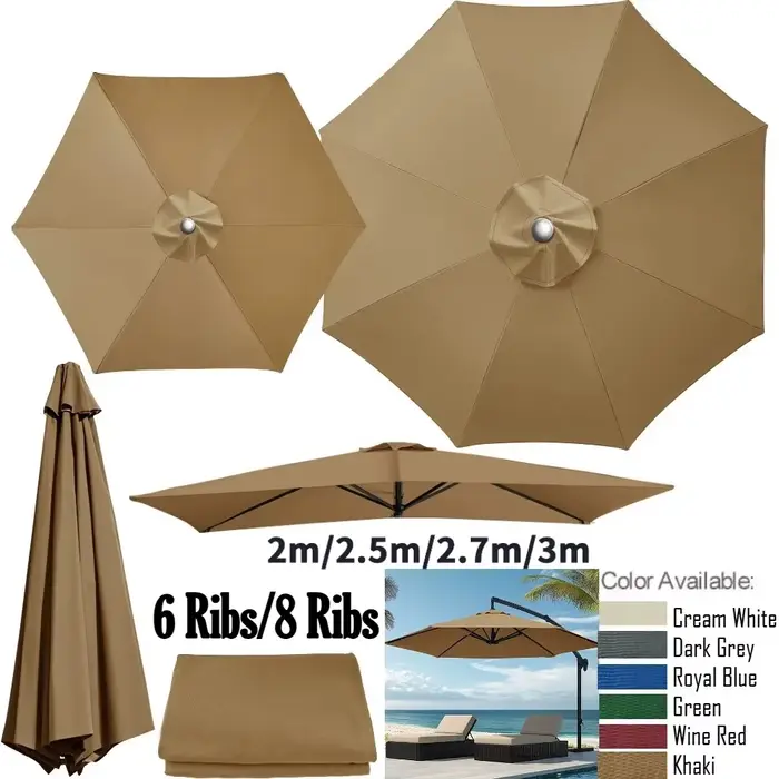 Parasol remplaçable en tissu supérieur pour jardin, Patio extérieur, couverture de parapluie, auvent