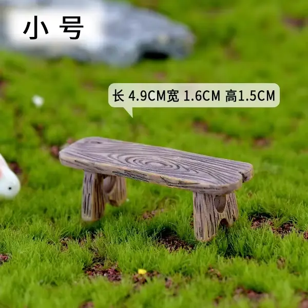 Mini banc de parc en bois, chaise succulente, bonsaï, tabouret d'amour romantique en résine, petits 
