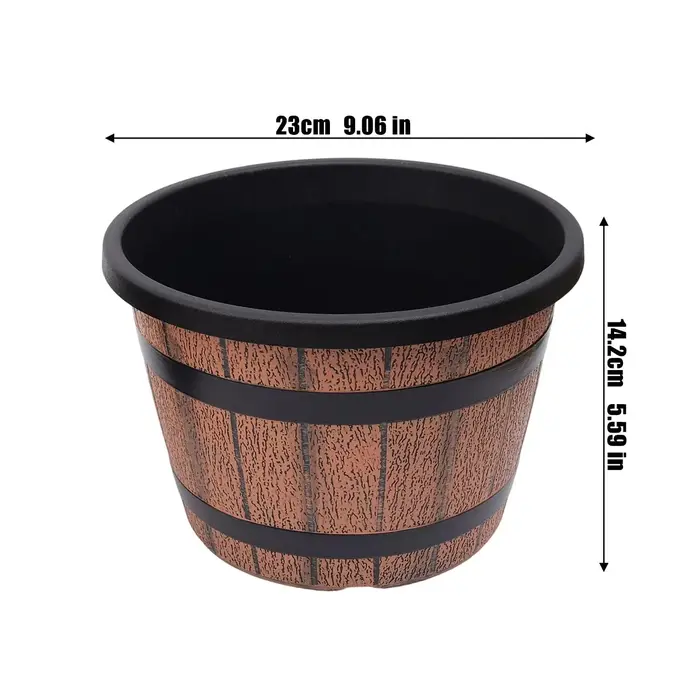 Pot de fleurs en bois simulé L/XL, pots de jardin, conteneurs pour plantes, pots décoratifs, fournit
