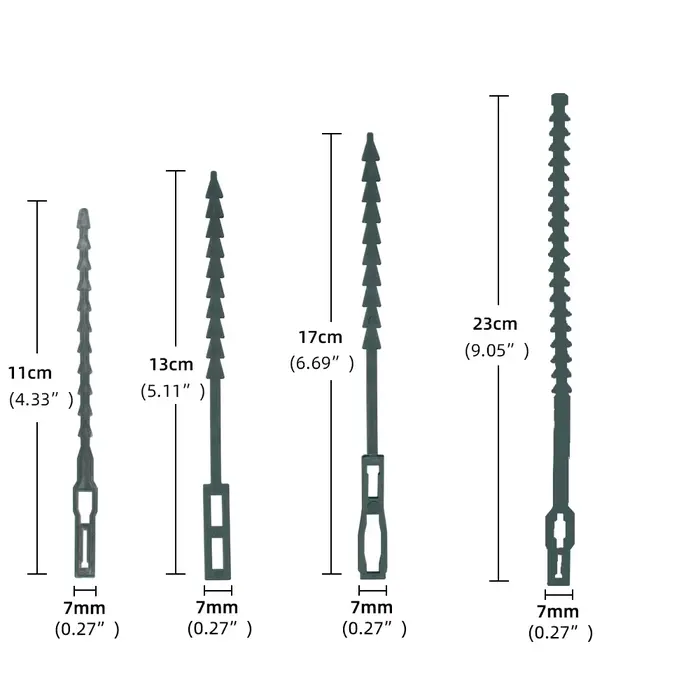 Attaches de câble réglables en plastique pour plantes, 11/13/17/23cm, fixation d'arbustes réutilisab