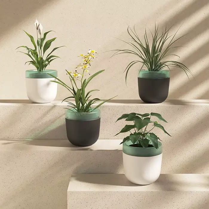 Pot de fleurs à arrosage automatique