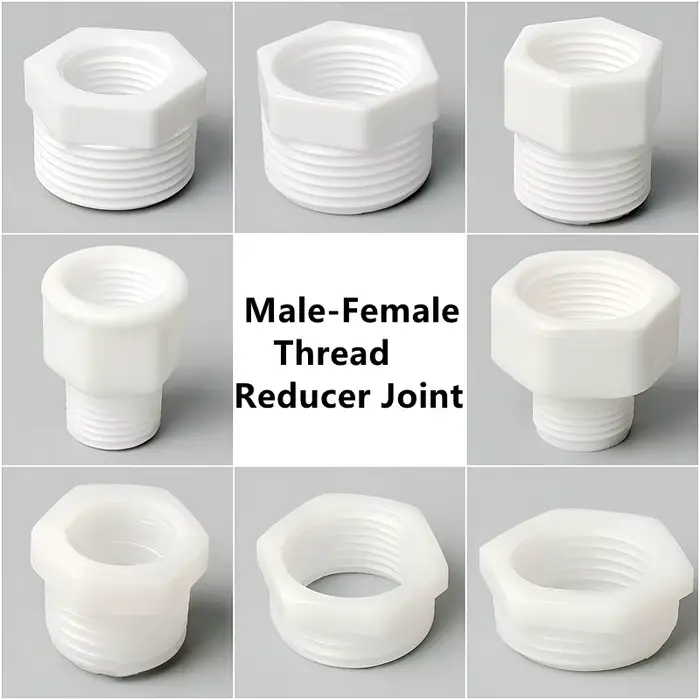 Joints réducteurs à filetage mâle-femelle en PVC, 1/8 1/4 3/8 1/2 3/4 1 ", raccords de tuyaux d'eau