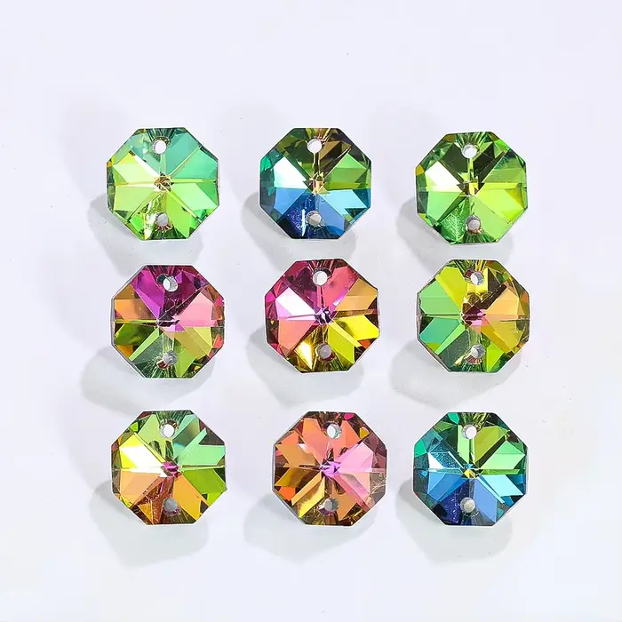 20 pièces de perles octogonales en cristal, capteur de soleil, prisme, pièces de lustre, bricolage, 