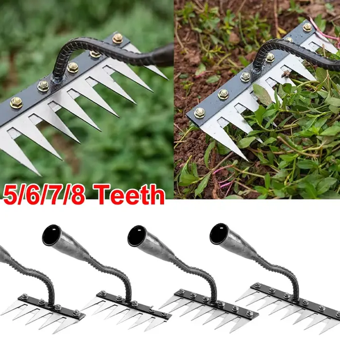 5/6/7/8 dents fer jardinage houe désherbage râteau outil agricole saisir