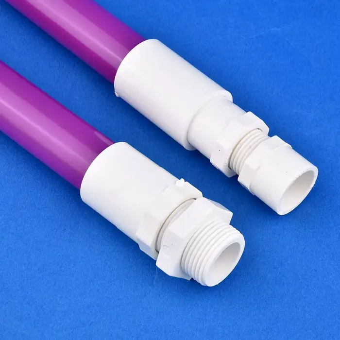 2pcs blanc PVC traversant le connecteur de tuyau d'eau d'irrigation de jardin 1 / 2 "~ 1.5" mâle / f