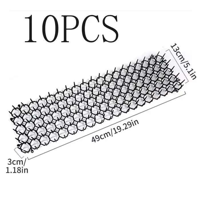 Lot de 10 tapis anti-chats à picots pour jardin, répulsif pour chats, tapis dissuasif, répulsif exté