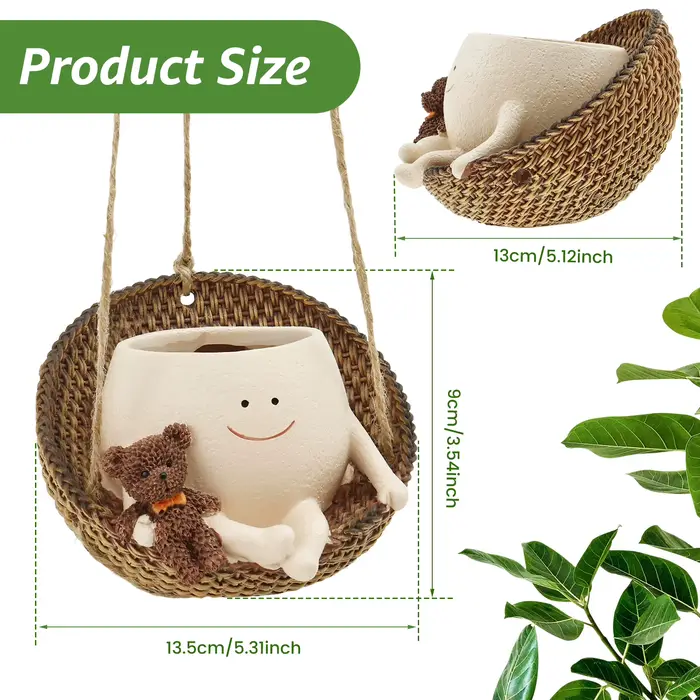 Pots décoratifs suspendus pour le visage, joli cintre pour Pot oscillant, petit Pot oscillant Portab