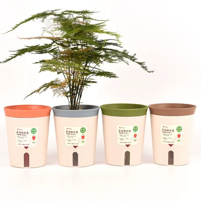 Pot de fleurs hydroponique en plastique auto-absorbant, jardinière auto-arrosante, décor de bureau p
