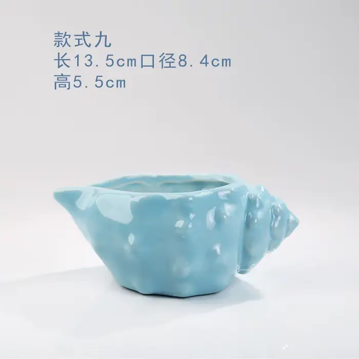 1 pièce Pot de fleurs en porcelaine bleue, style européen, motif poisson, pour plantes succulentes, 