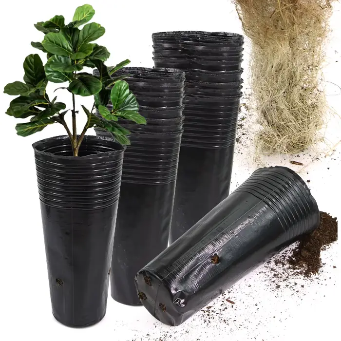 Grands pots ronds pour plantes de jardin, jardinière de culture avec trous de proximité, plastique, 