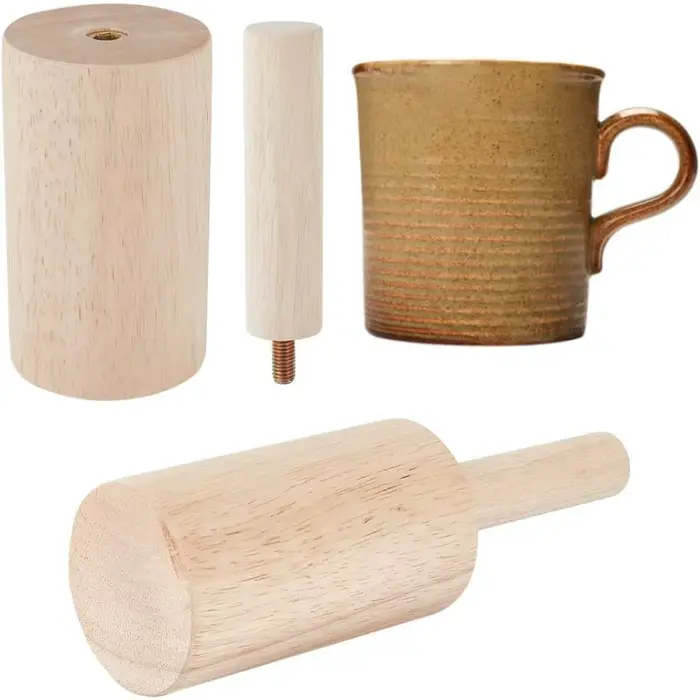 8.6x2.7 pouces tasse outils de poterie PapayaWhip bois
