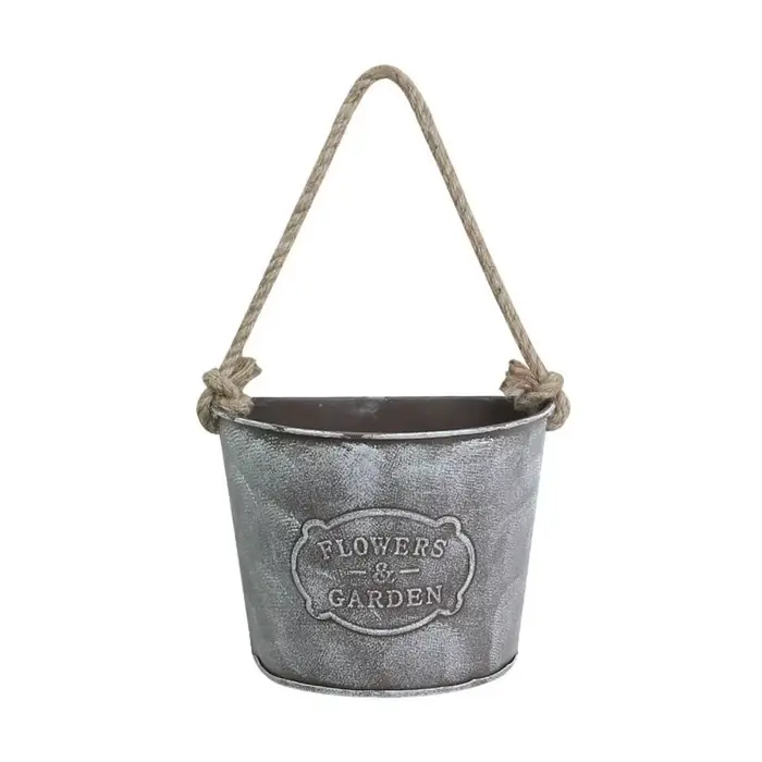 Jardinière murale vintage en métal, pot de fleurs suspendu style campagnard, support mural semi-circ