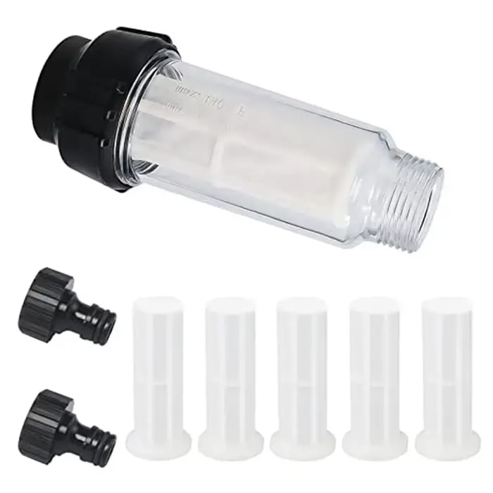 Tuyau d'arrosage avec filtre à eau, ensemble de pré-filtres à eau de 3/4 pouces avec 5 inserts de fi