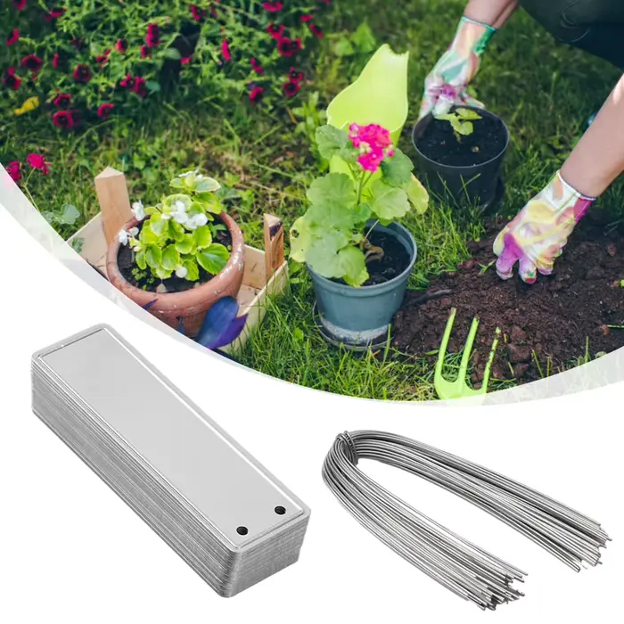 Étiquettes métalliques Double face en aluminium pour plantes, étiquette d'identification d'arbre, fi