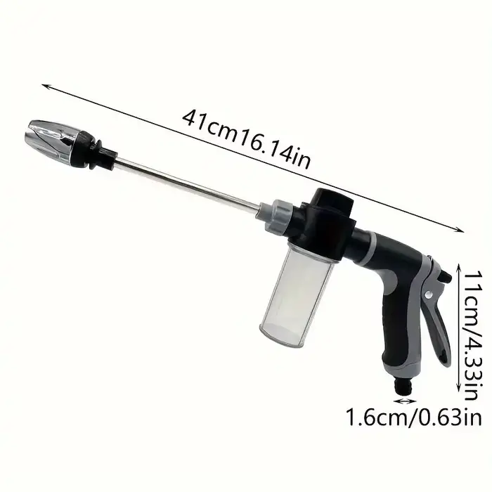 Pistolet à eau haute pression multifonction avec buse pour tuyau d'arrosage, pistolet à mousse, mach