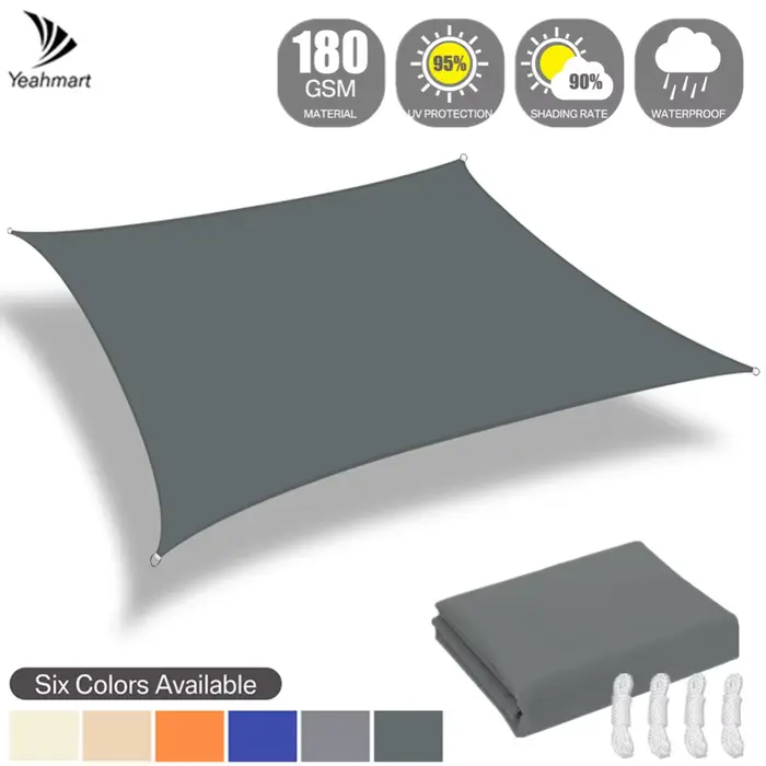 Voile solaire rectangulaire 4x2/3/5/6M, abri solaire étanche, Protection contre les intempéries, auv