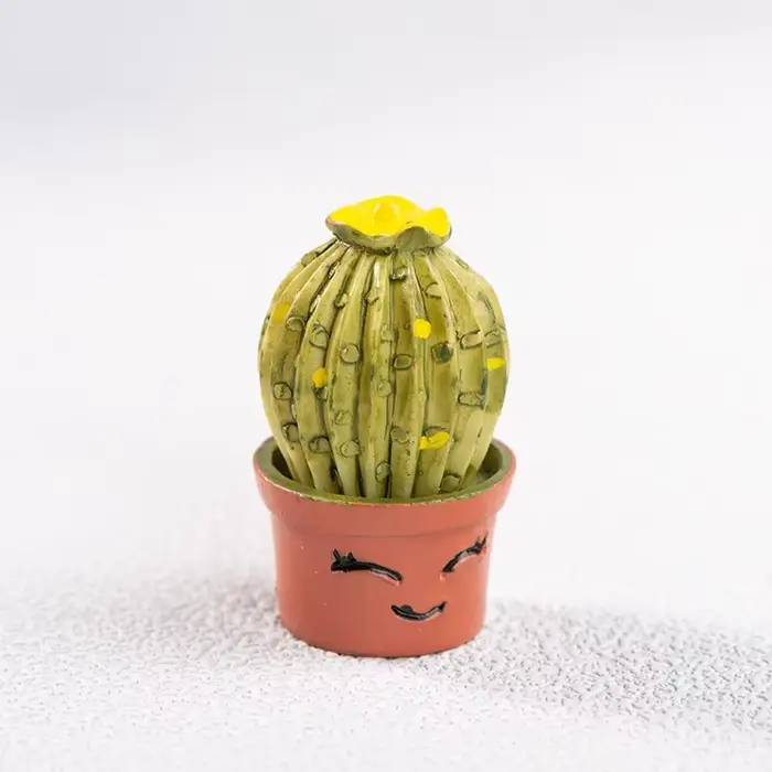 Plante en Pot Miniature de Dessin Animé, Faite à la Main, Mini, Réaliste, en Résine, DIY, Figurines 